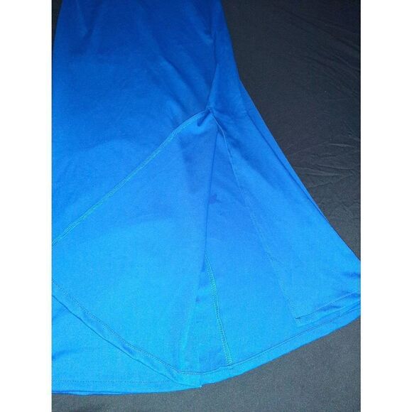 Medium Royal Blue Bateau Boat Neck Elegant Stretchy Maxi Dress Prom Bridesmaid - Picture 3 of 4